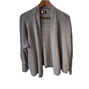 LIFE IS GOOD Shrug Sweater Size S CARDIGAN Gray Knit Cotton Blend Relaxed Shrug
